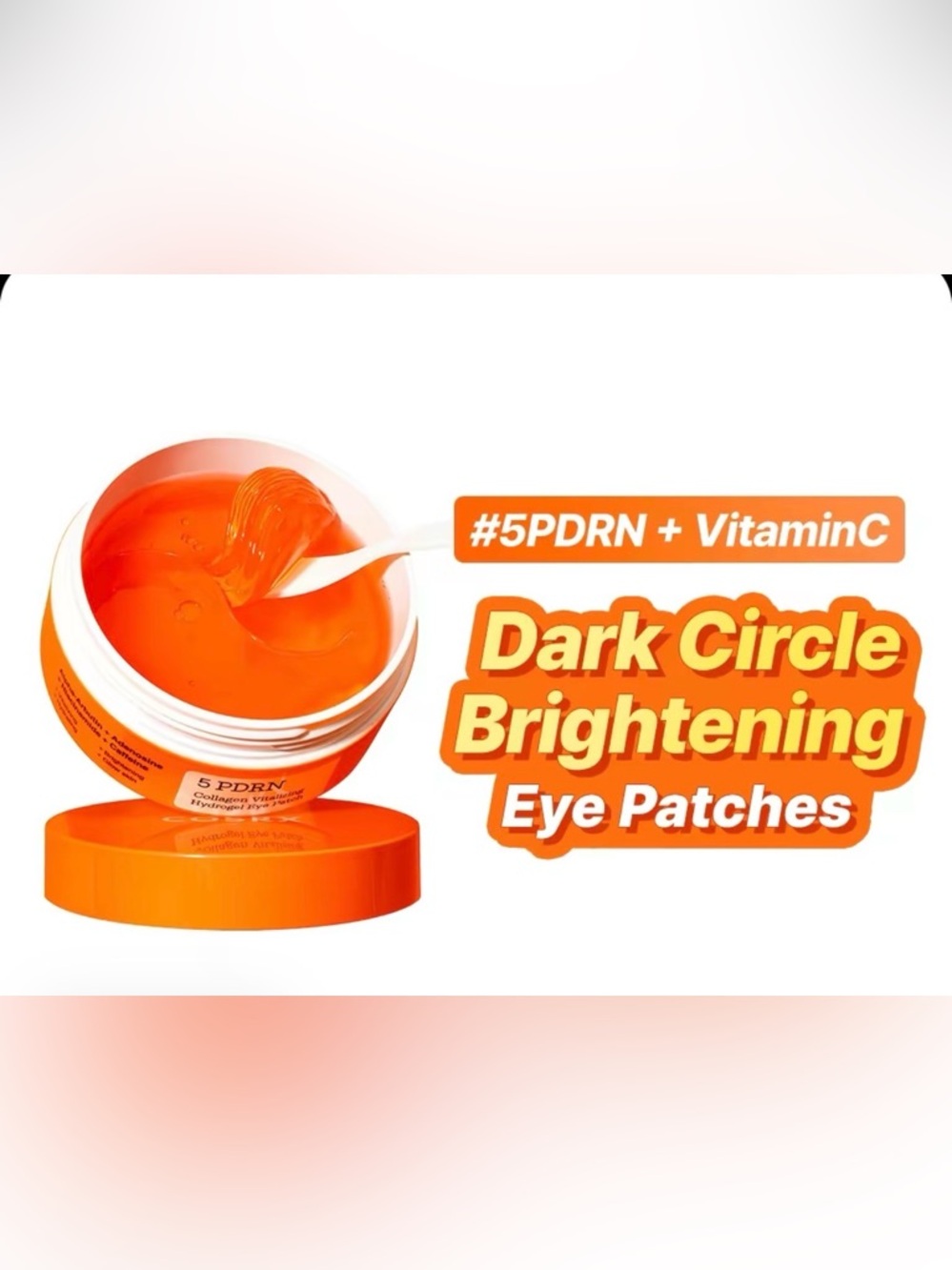 Brightening Orange Eye Patches for Dark Circles – Vitamin C + 5PDRN